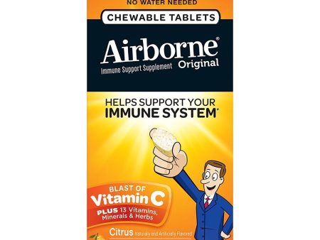 AIRBORNE - Blast of Vitamin C Citrus - 64 Chewable Tablets Online now