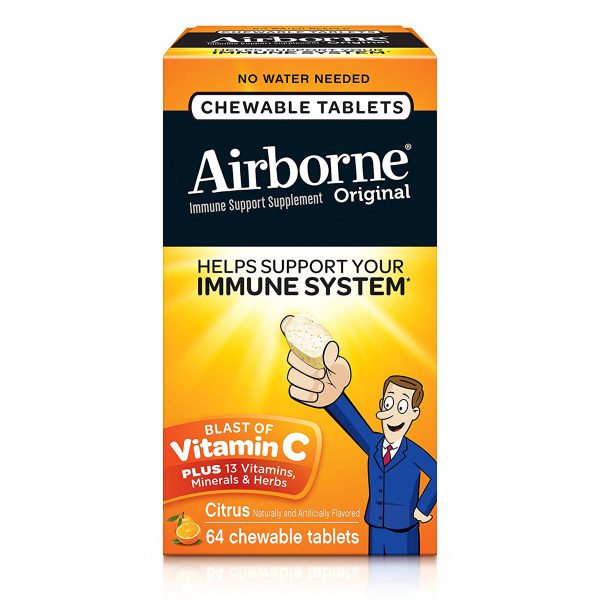 AIRBORNE - Blast of Vitamin C Citrus - 64 Chewable Tablets Online now