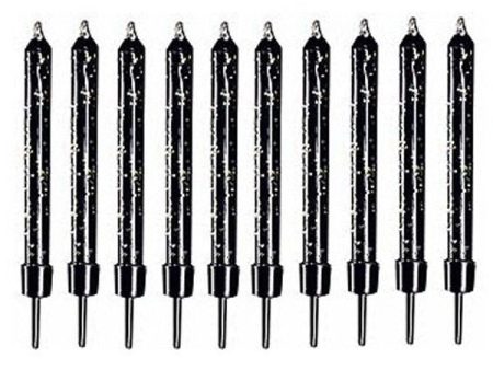 WILTON - Black Glitter Candles 2.5-Inch - 10 Candles Fashion