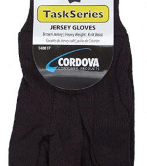 CORDOVA - Gloves Brown Jersey Heavy Weight Knit Wrist Men s Large - 1 Pair For Discount