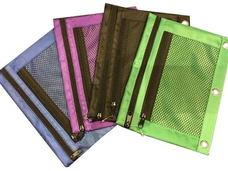 CHARLES LEONARD - 2-Pocket Pencil Pouch Assorted Colors - 1 Pouch For Discount