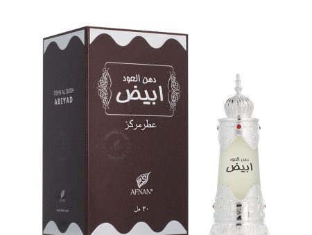 Afnan Dehn Al Oudh Abiyad Concentrated Perfume Oil – 20 ml | Unisex Luxurious Oriental Fragrance with Bergamot, Cinnamon, and Musk Fashion